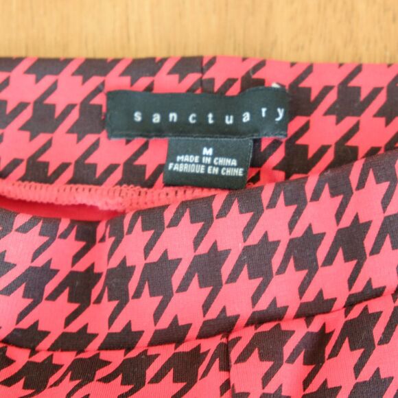 Sanctuary Pants Women Sz M Houndstooth High Rise Crop Straight Retro 70s - Picture 5 of 12